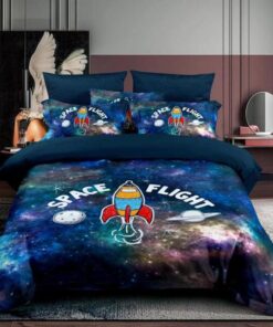 Ropa de cama azul oscuro Space Flight