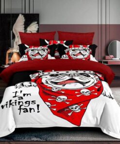 Ropa de cama blanca y rojo Vikings
