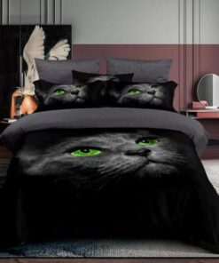 Ropa de cama gatito negro