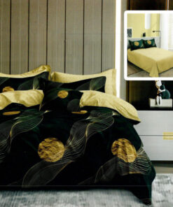 Ropa de cama negro y dorado