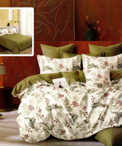 Ropa de cama verde y blanco