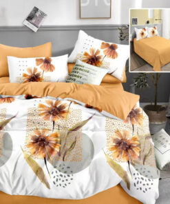 Ropa de cama con flores beige