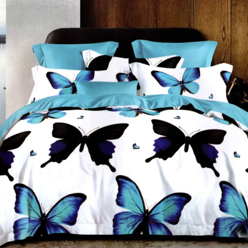 Ropa de cama con mariposas azules