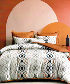 Ropa de cama con rayas negras y gris