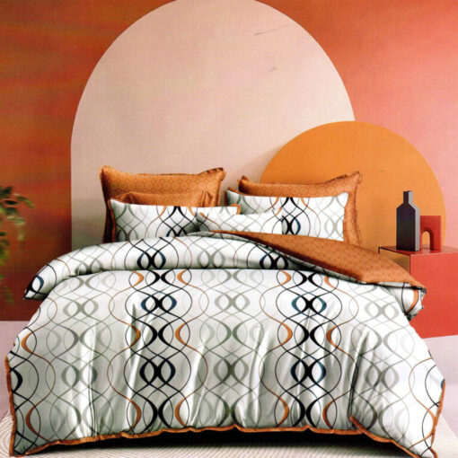 Ropa de cama con rayas negras y gris
