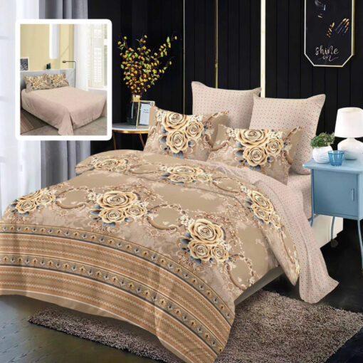 Ropa de cama con rosas beige