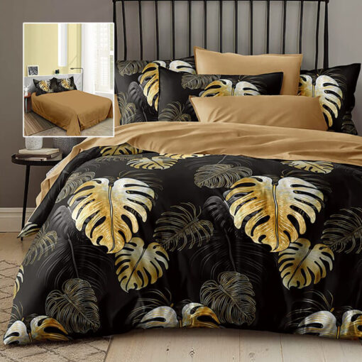 Ropa de cama marron y negro