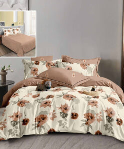 Ropa de cama flores beige oscuro