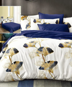 Ropa de cama azul y blanco