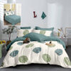Ropa de cama blanco y turquesa