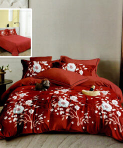 Ropa de cama rojo oscuro
