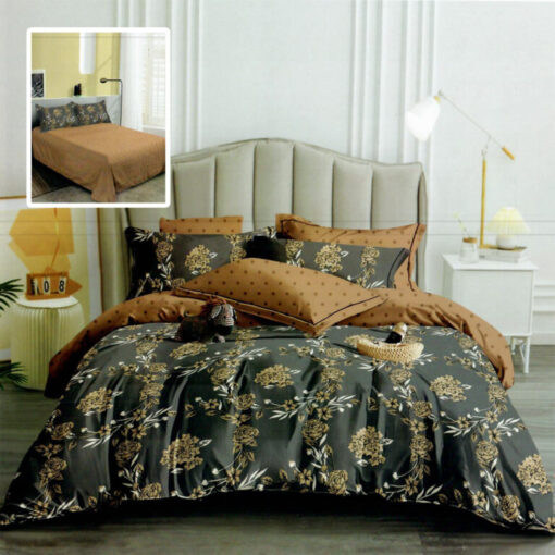 Ropa de cama flores marron