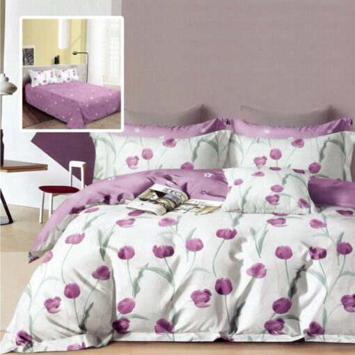 Ropa de cama tulipanes lila
