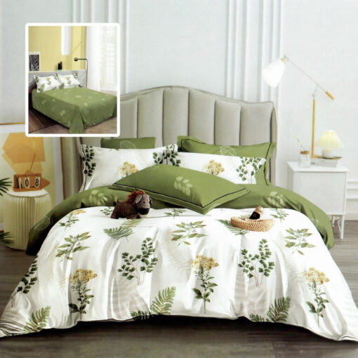Ropa de cama flores verde