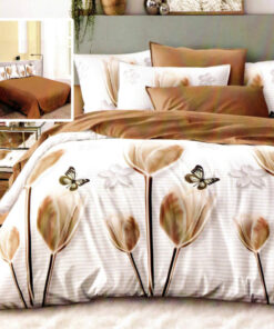 Ropa de cama tulipanes y mariposa