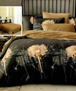 Ropa de cama negro y marron