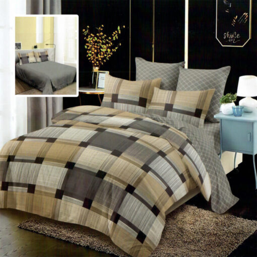 Ropa de cama cuadrados gris