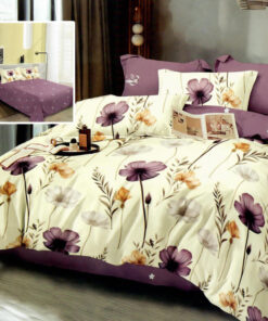 Ropa de cama flores lila y blanco