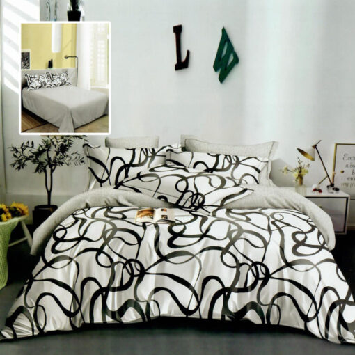 Ropa de cama rayas negras
