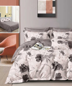Ropa de cama flor gris
