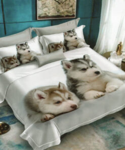 Ropa de cama 3D 2perritos blanco y negro