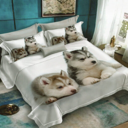 Ropa de cama 3D 2perritos blanco y negro