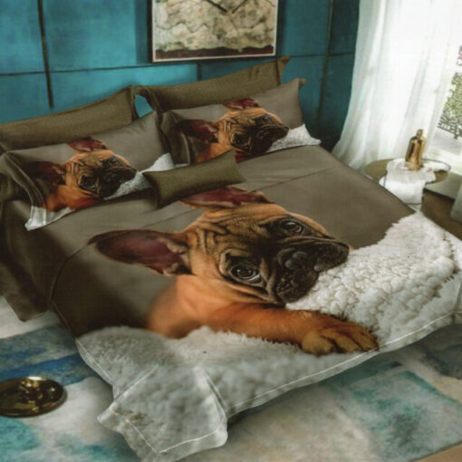 Ropa de cama 3D perrito marron