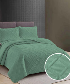 Colcha Uni 2 personas+2 fundas almohada/ Mint