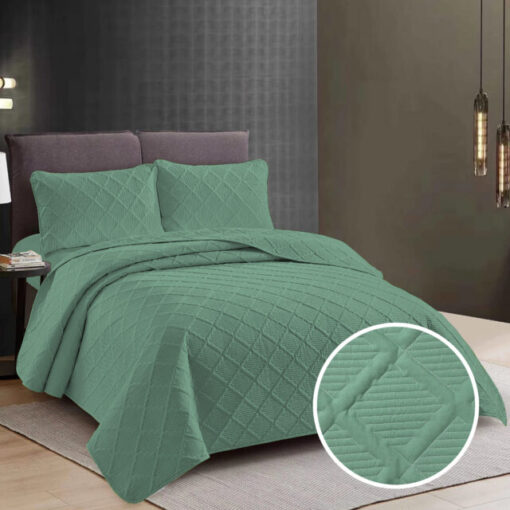 Colcha Uni 2 personas+2 fundas almohada/ Mint