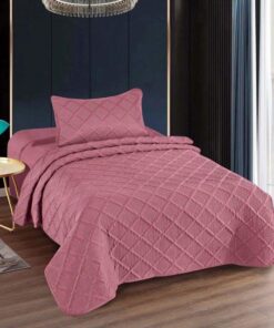 Colcha uni 1 persona+1 funda almohada/ color burgundi abierto