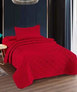 Colcha uni 1 persona+1 funda almohada/ color rojo