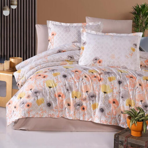 Ropa de cama blanca y colores