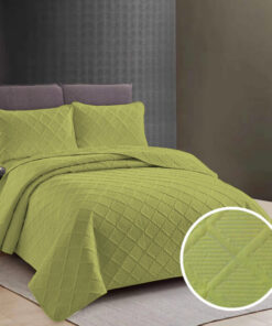 Colcha Uni 2 personas+2 fundas almohada/ Verde