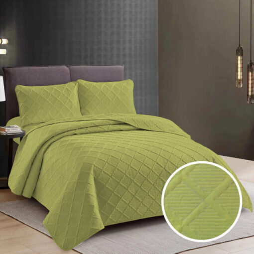 Colcha Uni 2 personas+2 fundas almohada/ Verde