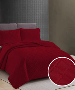 Colcha Uni 2 personas+2 fundas almohada/ Roja