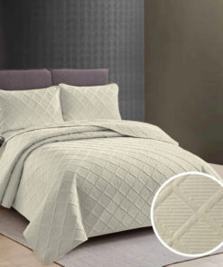 Colcha Uni 2 personas+2 fundas almohada/ Cream abierto
