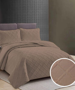 Colcha Uni 2 personas+2 fundas almohada/ Cappuccino