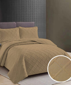 Colcha Uni 2 personas+2 fundas almohada/ Beige