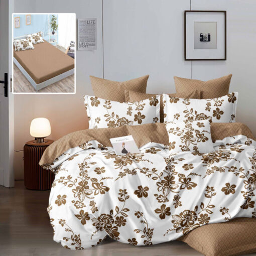 Ropa de cama blanca y marron