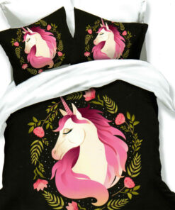 Ropa de cama 3D caballo rosa