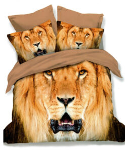 Ropa de cama 3D marron leon