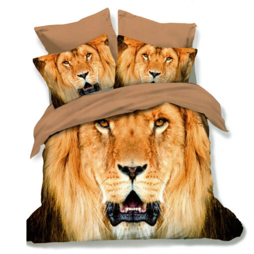 Ropa de cama 3D marron leon