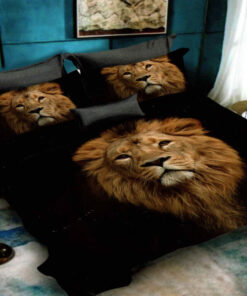 Ropa de cama 3D negra leon