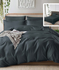 Ropa de cama negra con sabana normal