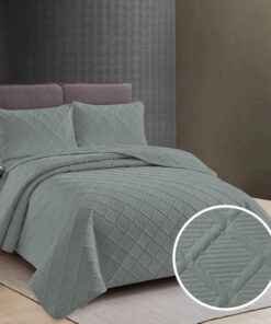 Colcha Uni 2 personas+2 fundas almohada/ Warm Gray
