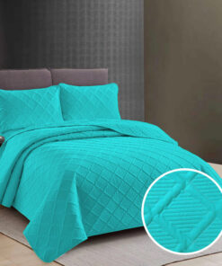 Colcha Uni 2 personas+2 fundas almohada/ Turquesa