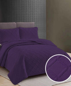 Colcha Uni 2 personas+2 fundas almohada/ Malva oscuro