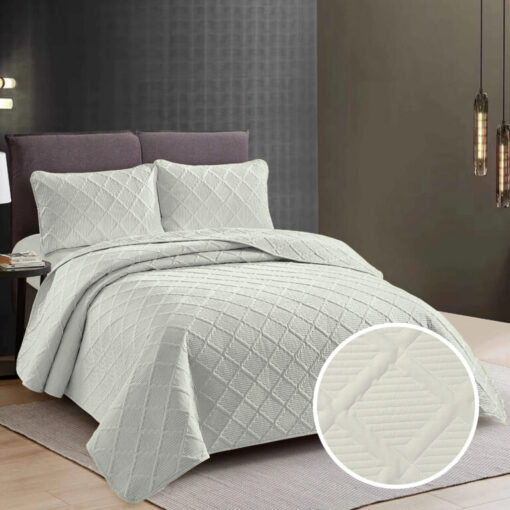 Colcha Uni 2 personas+2 fundas almohada/ Ivoir