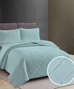 Colcha Uni 2 personas+2 fundas almohada/ Ice Gray