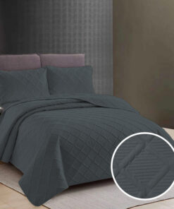 Colcha Uni 2 personas+2 fundas almohada/ Cool Gray